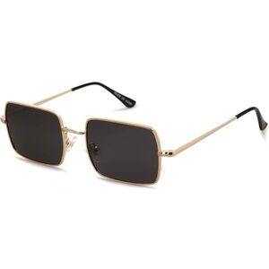 Polarized UV400 Rectangle Retro Vintage Sunglasses Gold
Frame Black Lens